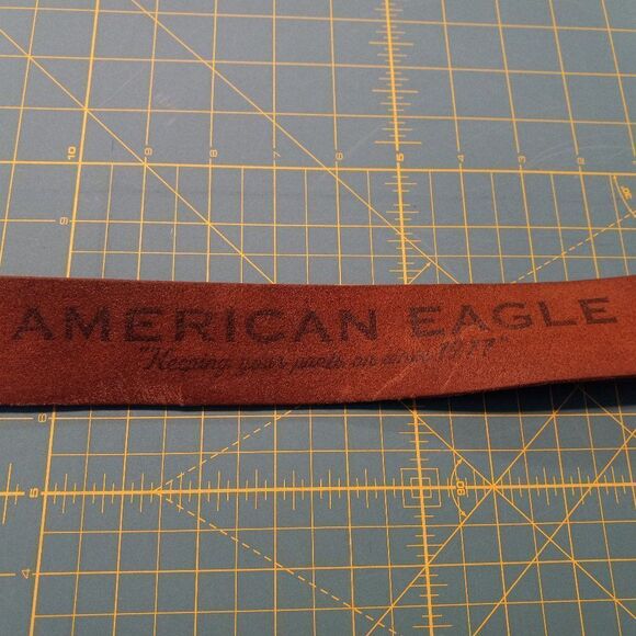 American Eagle Leather Silver Tone Metal Belt - Picture 2 of 9
